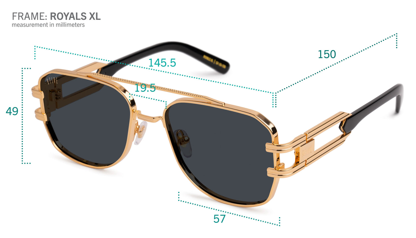 9FIVE Royals XL Black &amp; Gold – Gradient Sunglasses