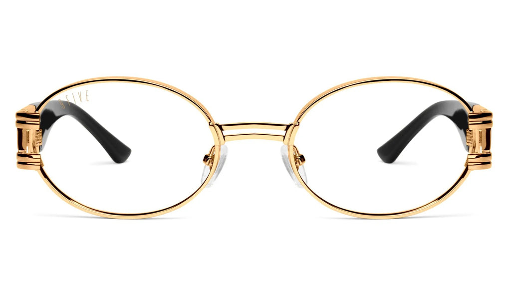 9FIVE St. James – Special <strong>XL </strong> sizing – Black &amp; Gold Clear Lens Glasses