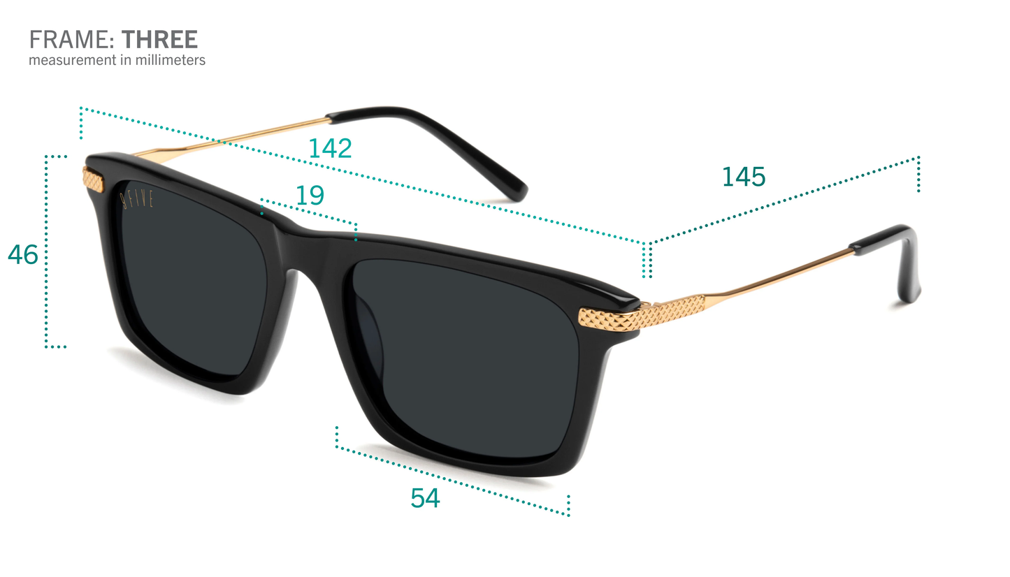 9FIVE Three Black &amp; Gold - Gradient Sunglasses