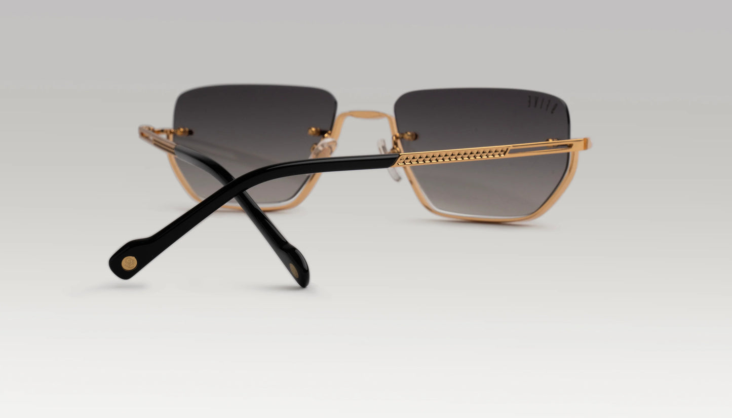 9FIVE Villa Black &amp; Gold - Gradient Sunglasses