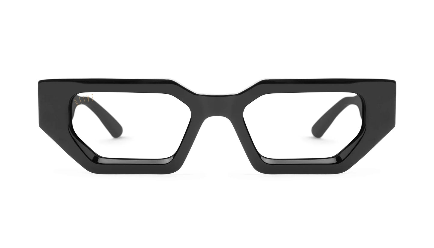 9FIVE Vincent Black &amp; Gold - Clear Lens Glasses