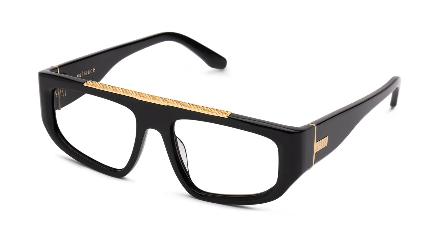 9FIVE X01 - Black &amp; Gold - Clear Lens