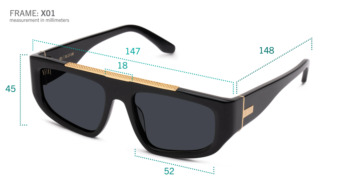 9FIVE X01 - Black & Gold - Clear Lens