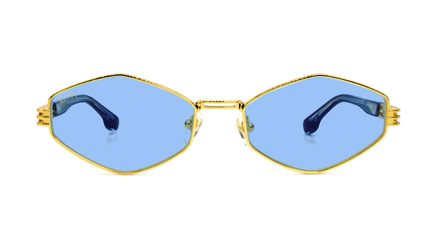9FIVE Iris Rhombus Black &amp; Gold - Blue Photochromic Lens