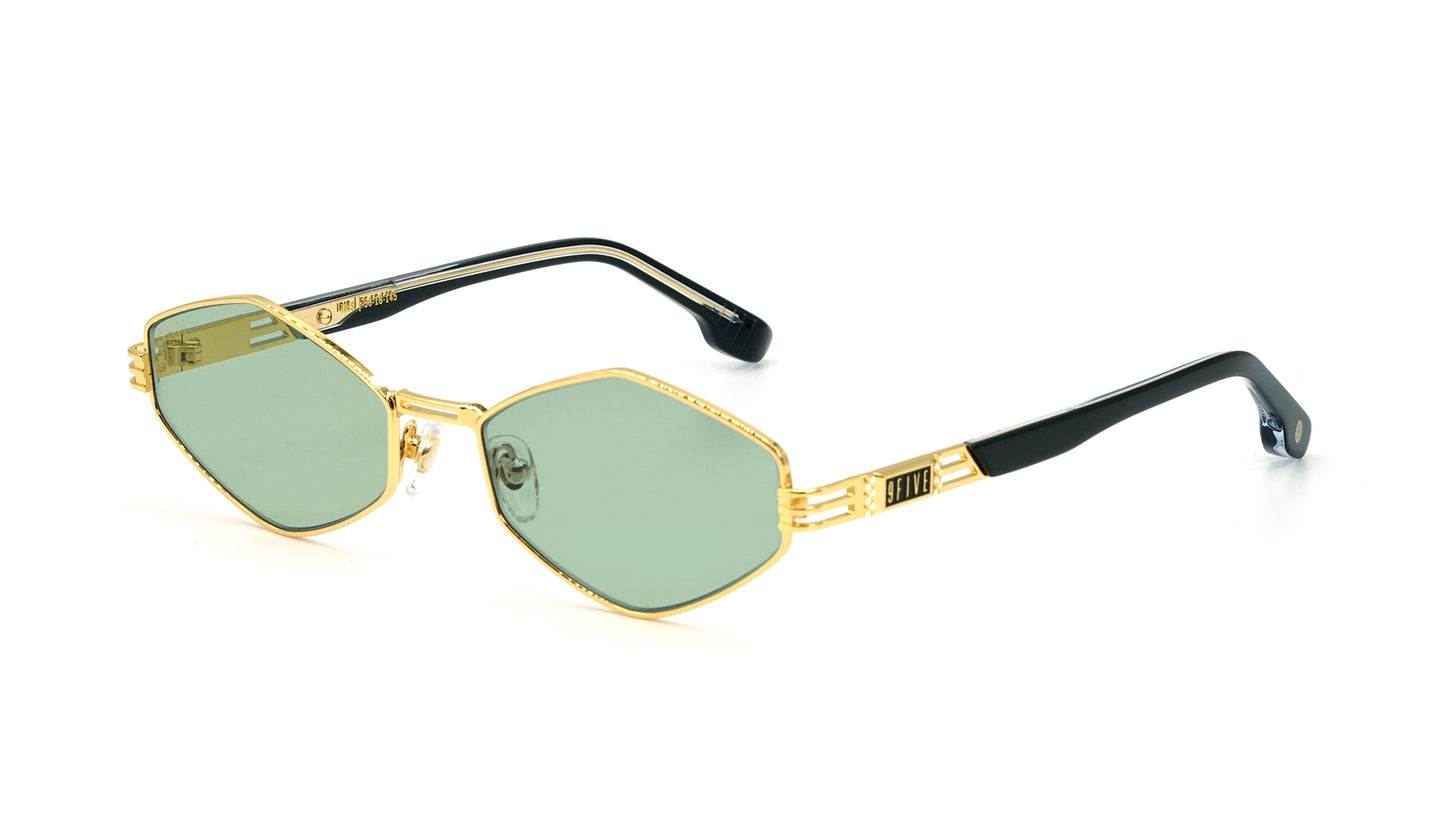 9FIVE Iris Rhombus Black &amp; Gold - Jade/Green Lens