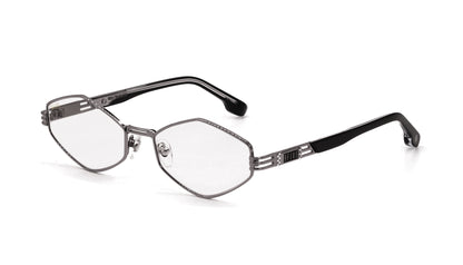 9FIVE Iris Rhombus Gun Metal - Clear Lens Glasses