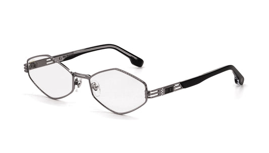 9FIVE Iris Rhombus Gun Metal - Clear Lens Glasses