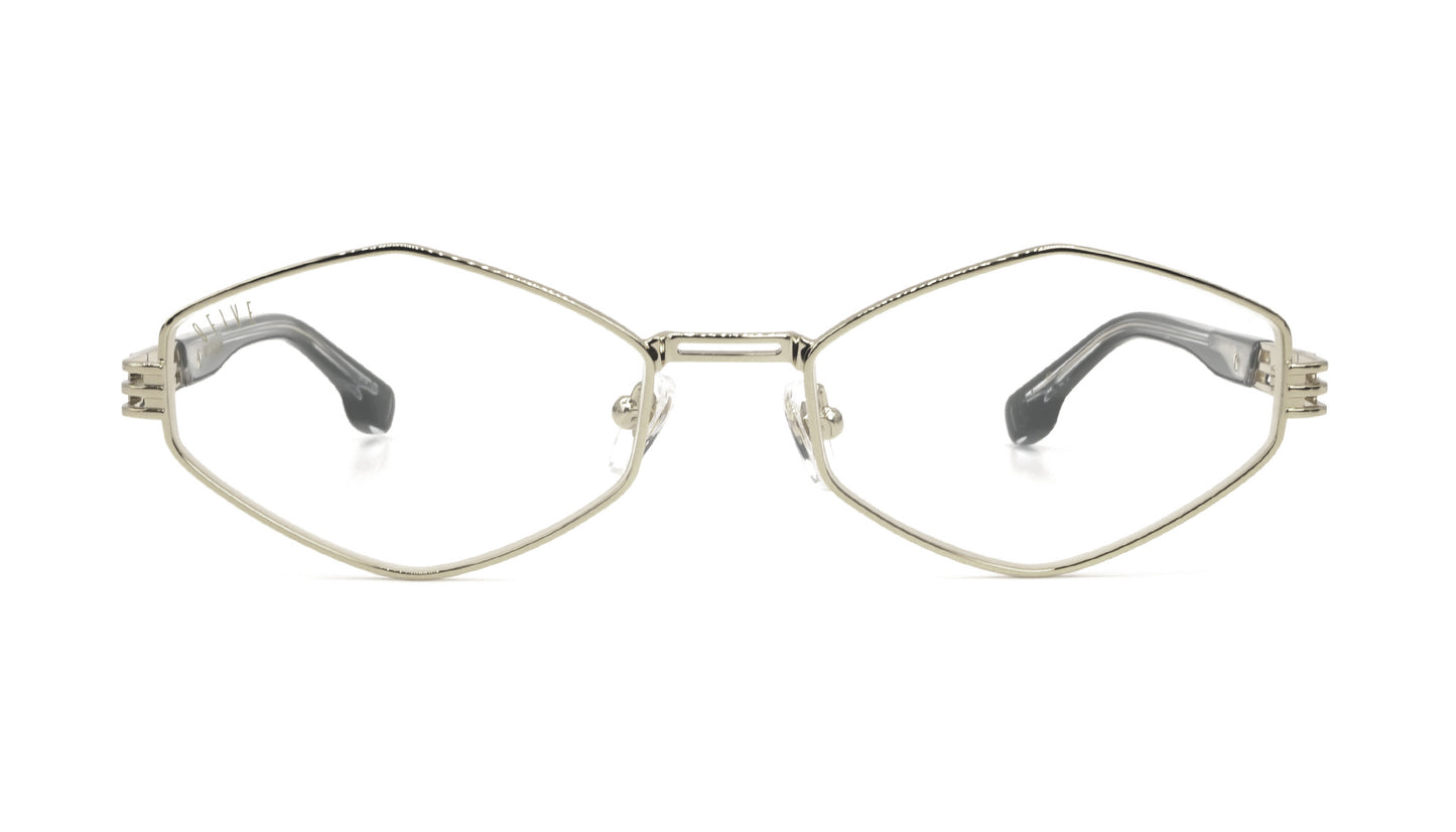 9FIVE Iris Rhombus Platinum - Clear Lens Glasses