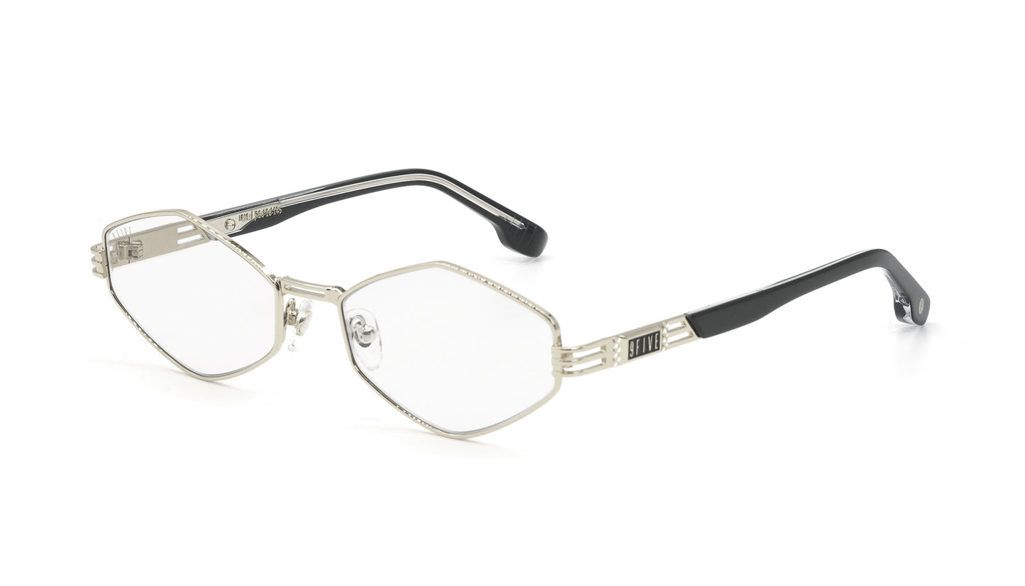9FIVE Iris Rhombus Platinum - Clear Lens Glasses