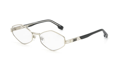 9FIVE Iris Rhombus Platinum - Clear Lens Glasses
