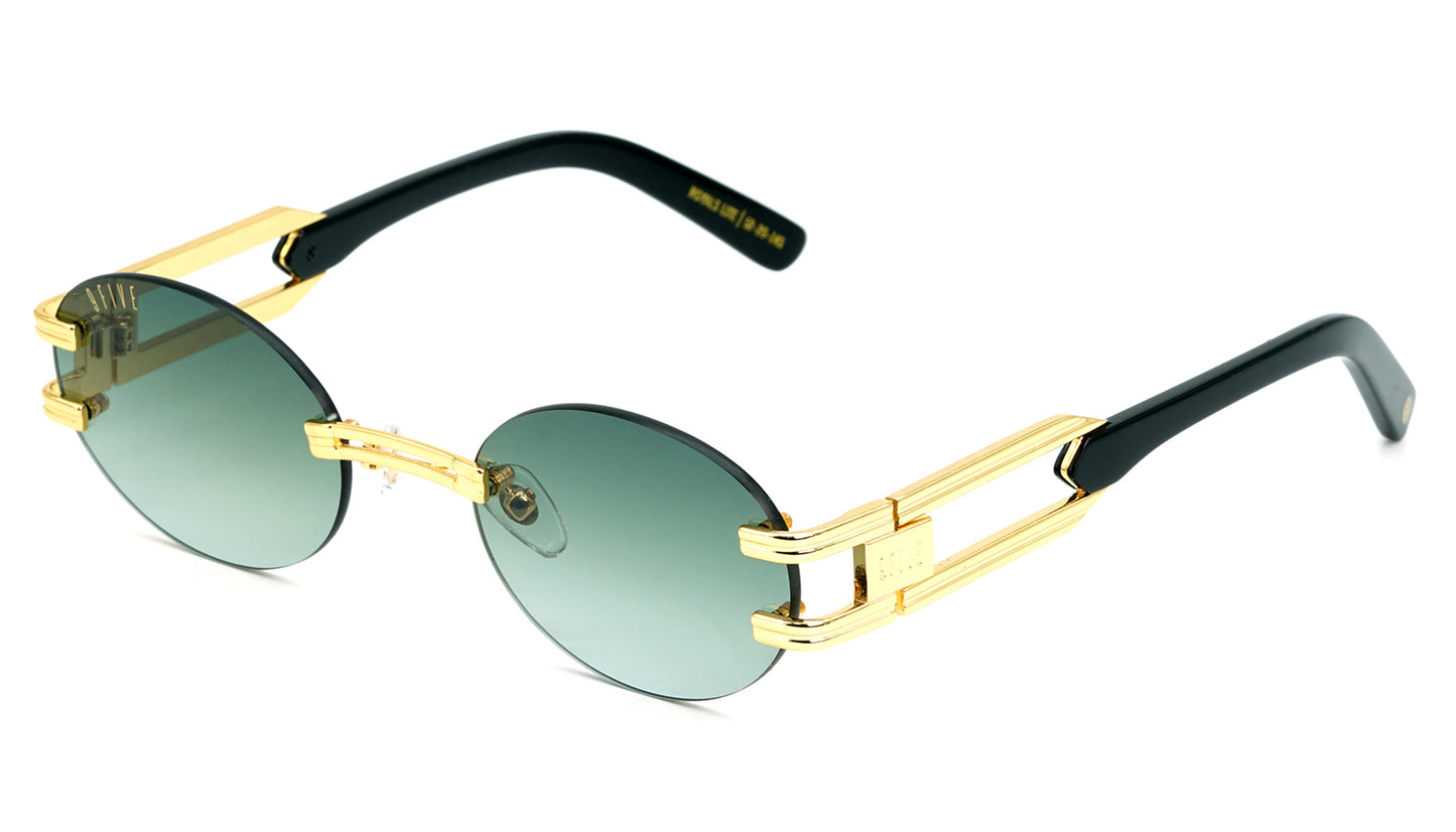 EU Exclusive : 9FIVE Remix XL Black & Gold - Green/Blue Gradient Lens