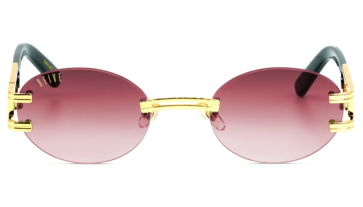 EU Exclusive : 9FIVE Remix XL Black & Gold - Maroon Gradient Lens