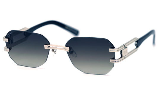 9FIVE Royals Lite <strong>XL </strong> Black & Platinum - Gradient Sunglasses