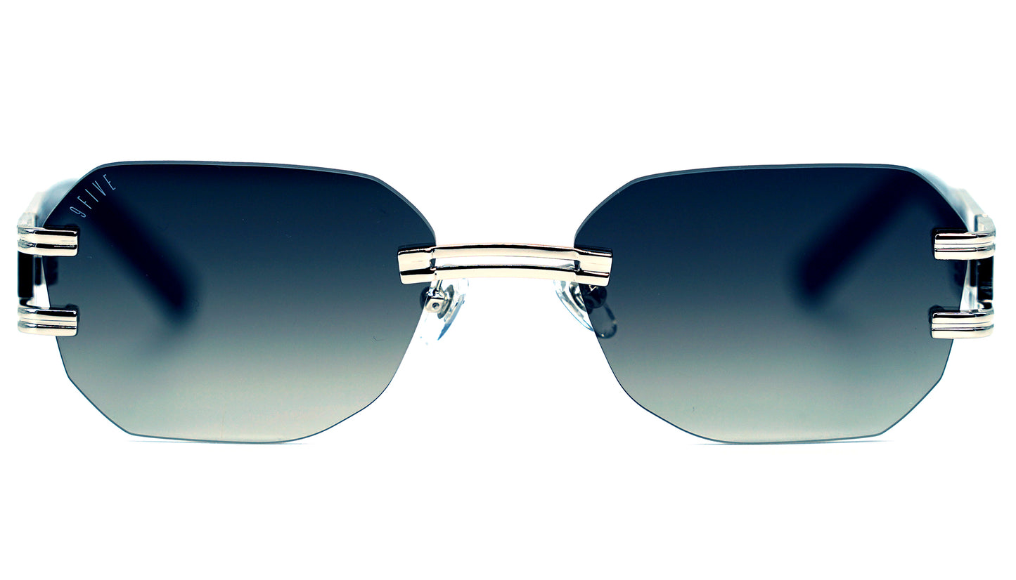 9FIVE Royals Lite <strong>XL </strong> Black & Platinum - Gradient Sunglasses