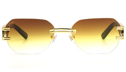 EU Exclusive: 9FIVE Royals Lite XL Black & Gold – Dark Brown / Yellow Bicolor Lens