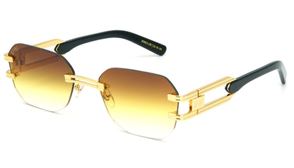 EU Exclusive: 9FIVE Royals Lite XL Black & Gold – Dark Brown / Yellow Bicolor Lens