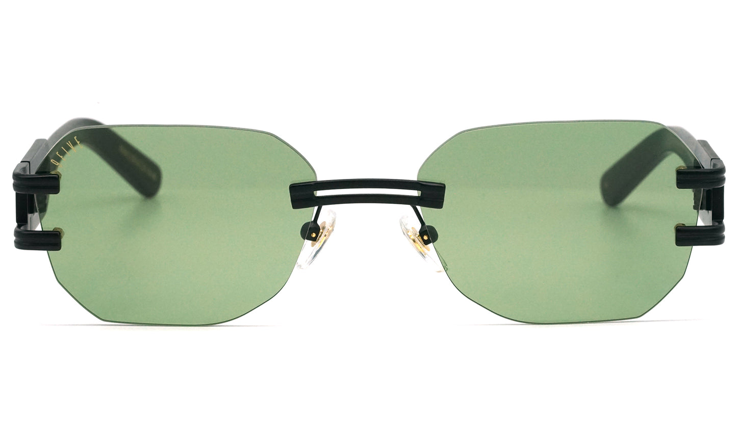 9FIVE Royals Lite <STRONG>XL</STRONG> Matte Blackout - Olive Gradient Sunglasses