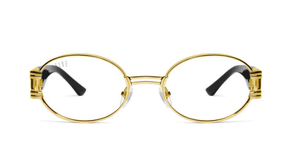 9FIVE St. James Black &amp; Gold Clear Lens Glasses