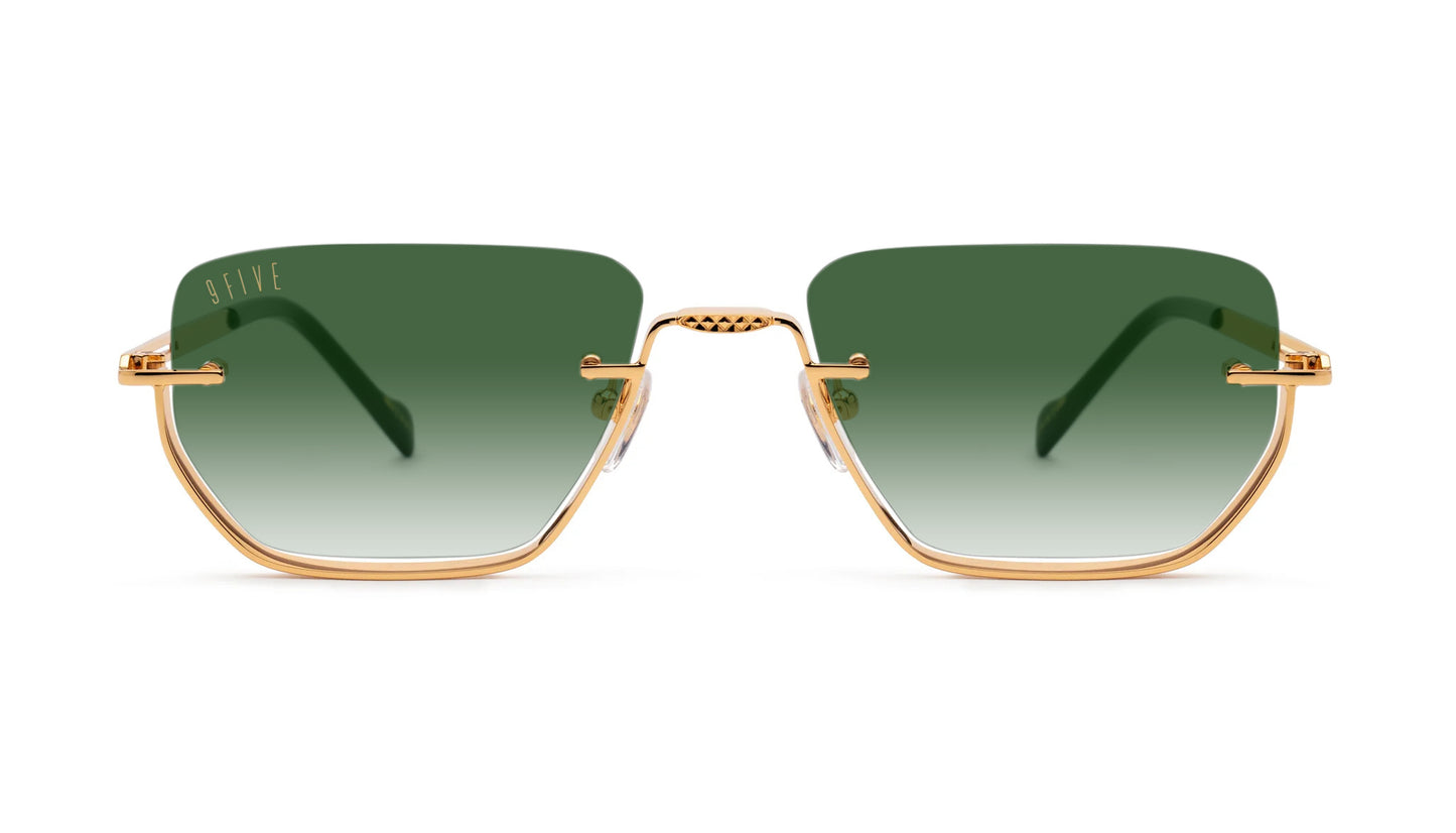 9FIVE Villa Black &amp; Gold - GREEN GRADIENT LENS