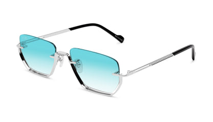 Hors-Série: 9FIVE Villa Platinum - Light Blue Gradient Sunglasses