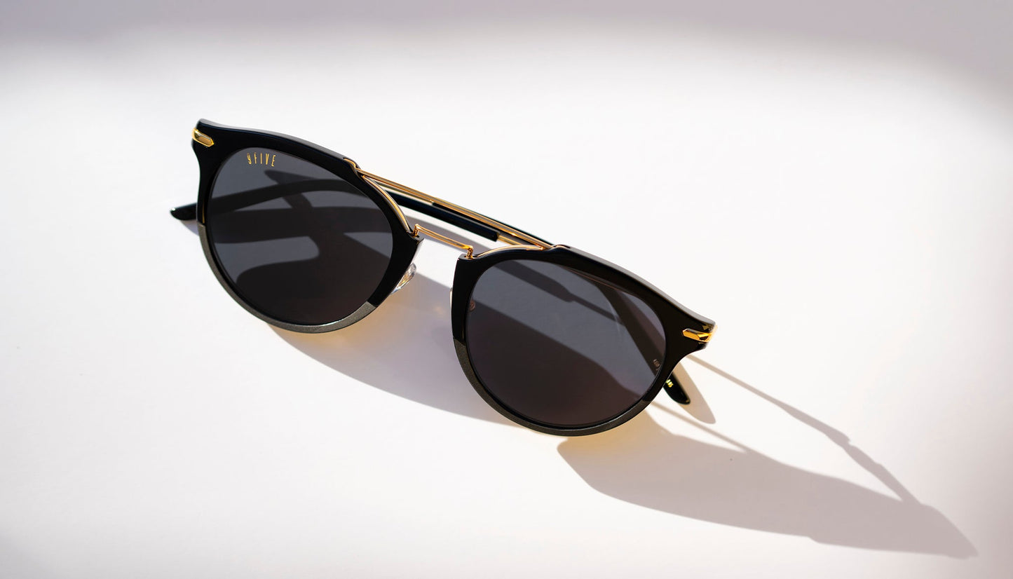 9FIVE Leo Black &amp; Gold Sunglasses