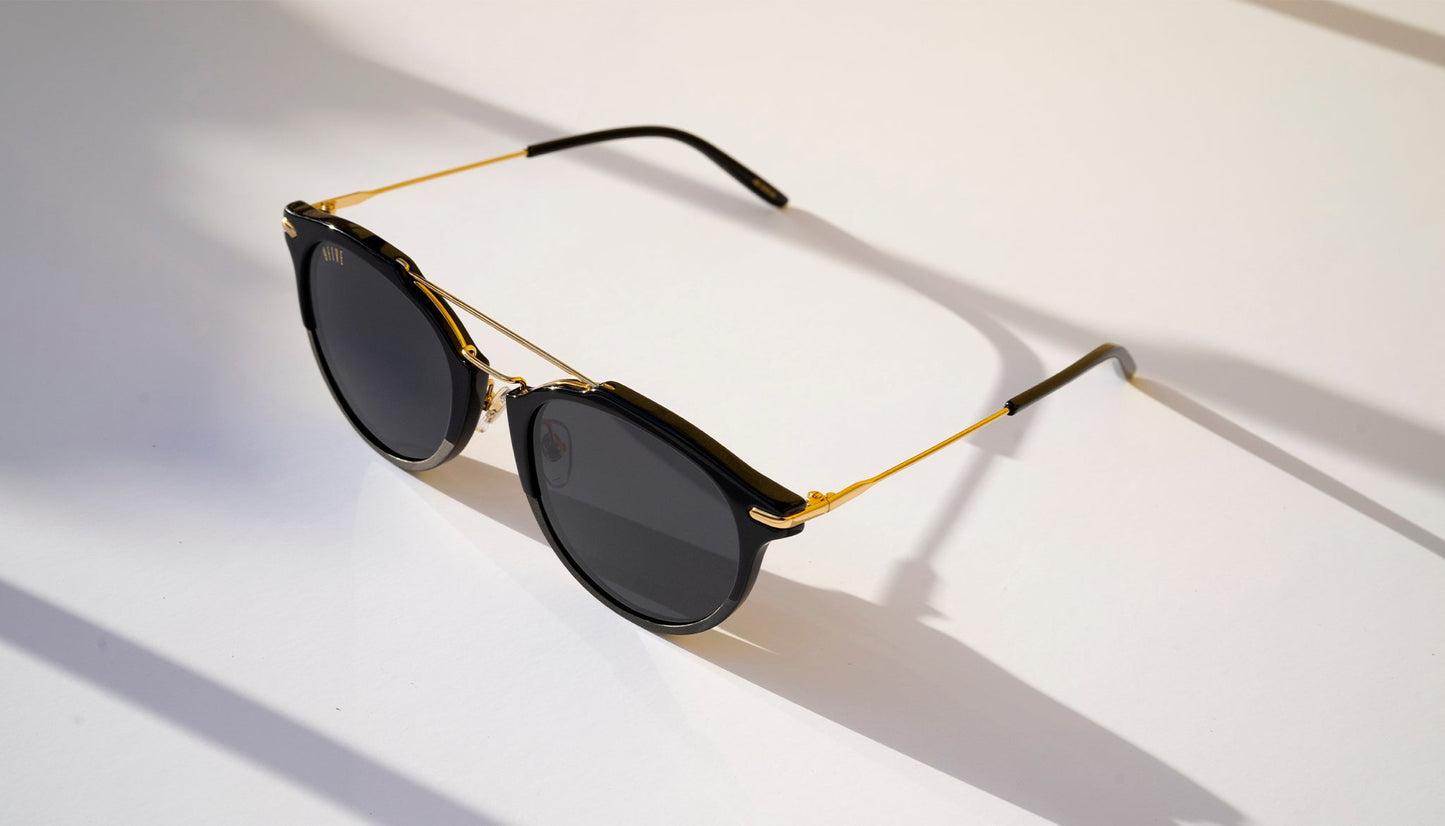 9FIVE Leo Black &amp; Gold Sunglasses