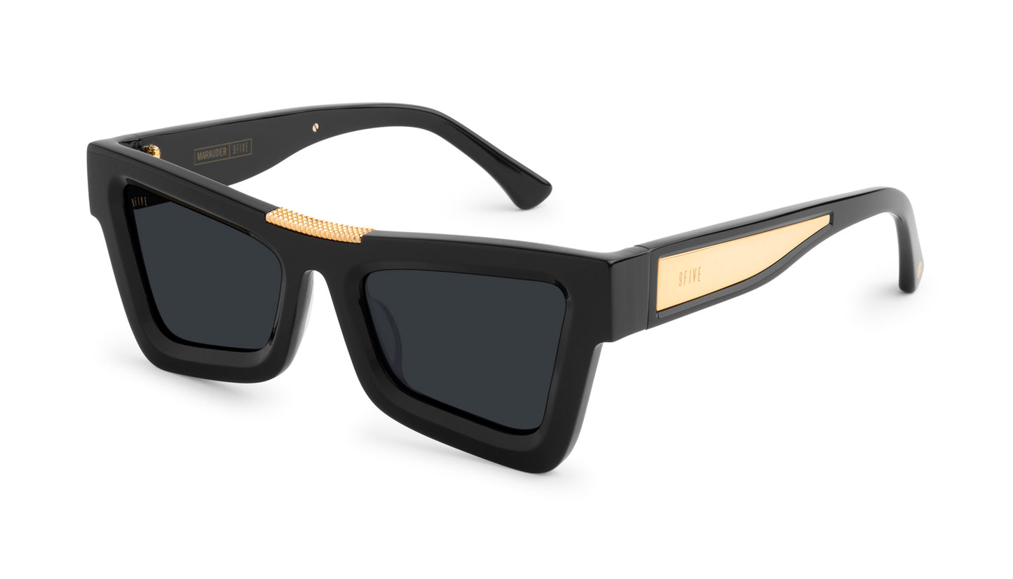 [SECOND HAND] 9FIVE Marauder Black &amp; Gold Sunglasses