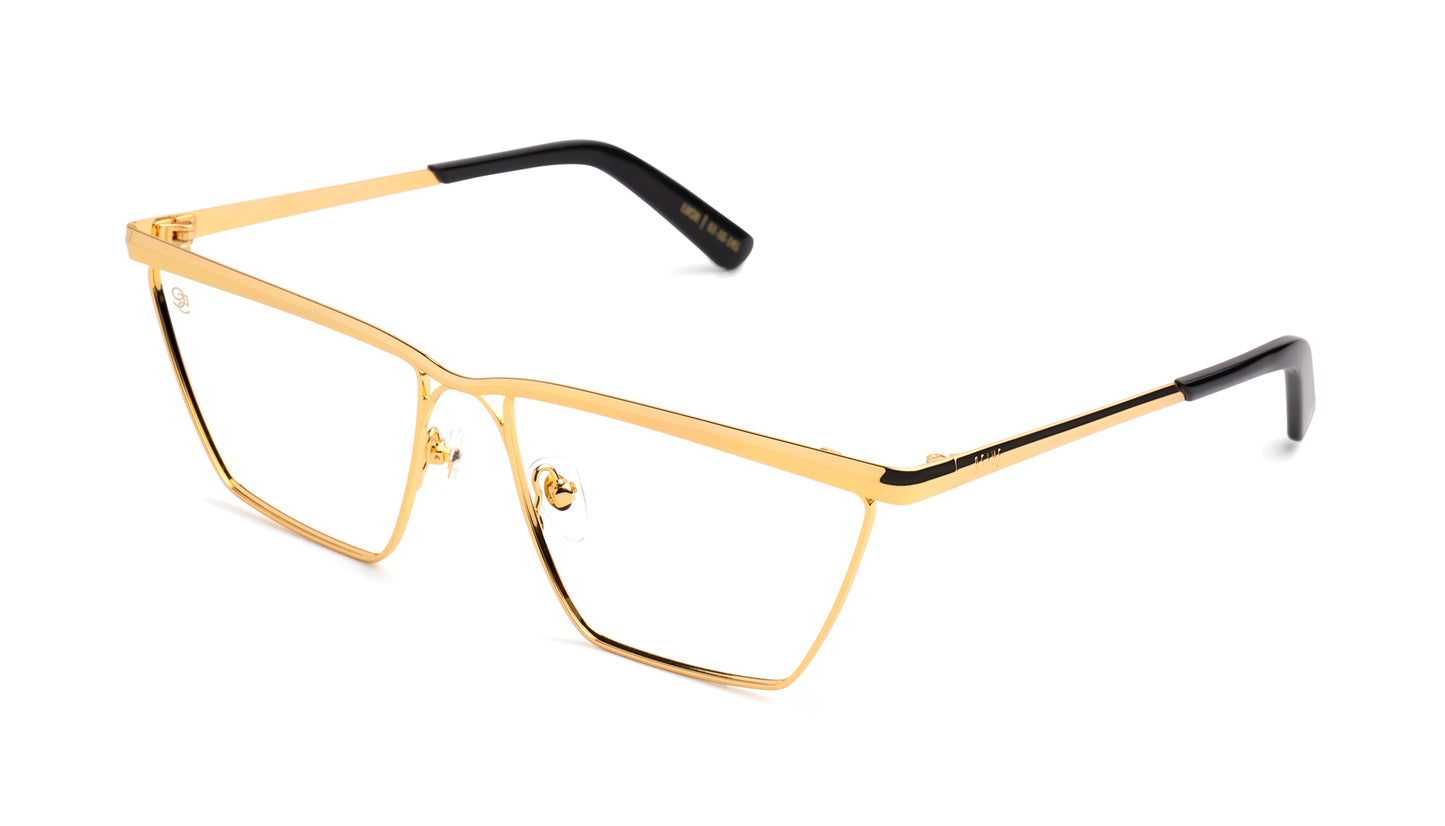 9FIVE Lucia Black &amp; Gold - Clear Lens Glasses