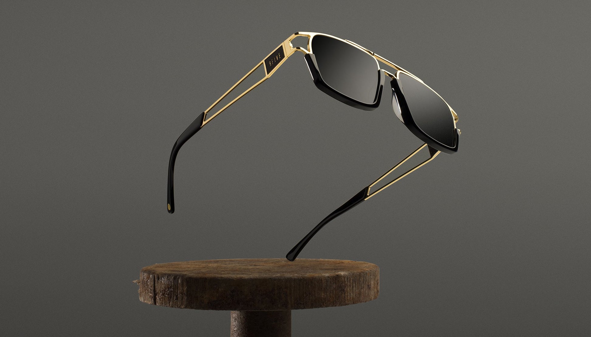 9FIVE Kingpin Black & 24k Gold Sunglasses