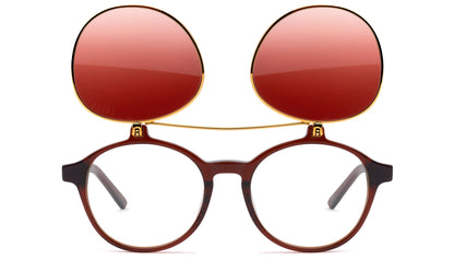 9FIVE Lane Cognac & Gold Flip-up Glasses