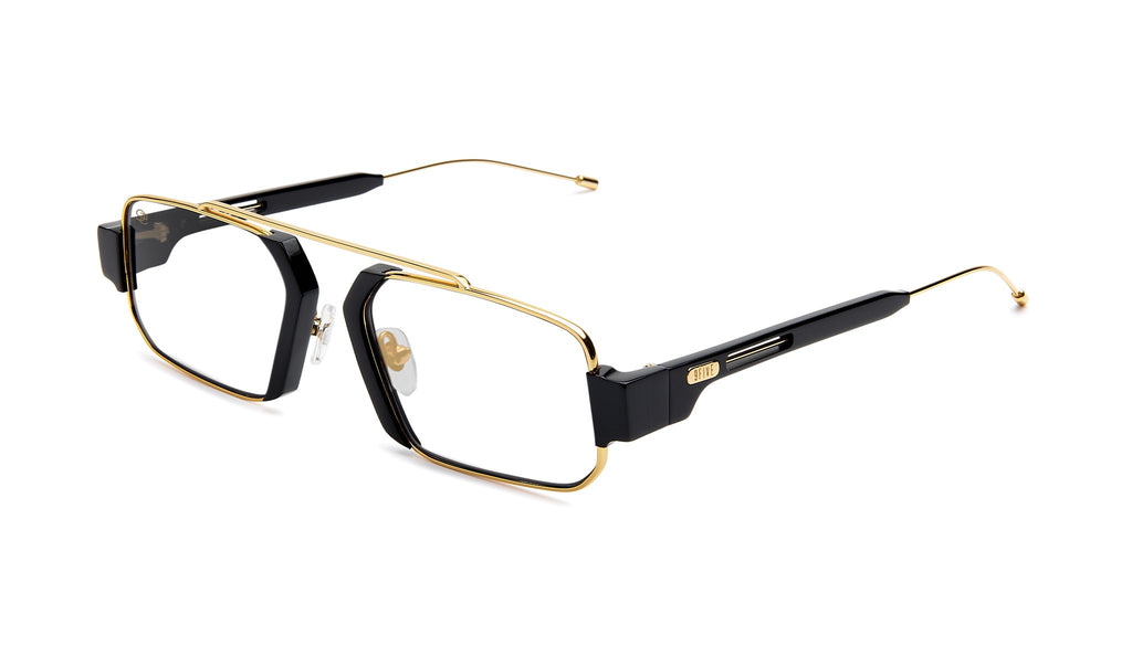 9FIVE Logan Black & Gold Clear Lens Glasses