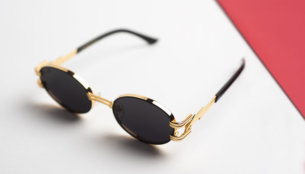 9FIVE St. James Black & 24k Gold Sunglasses
