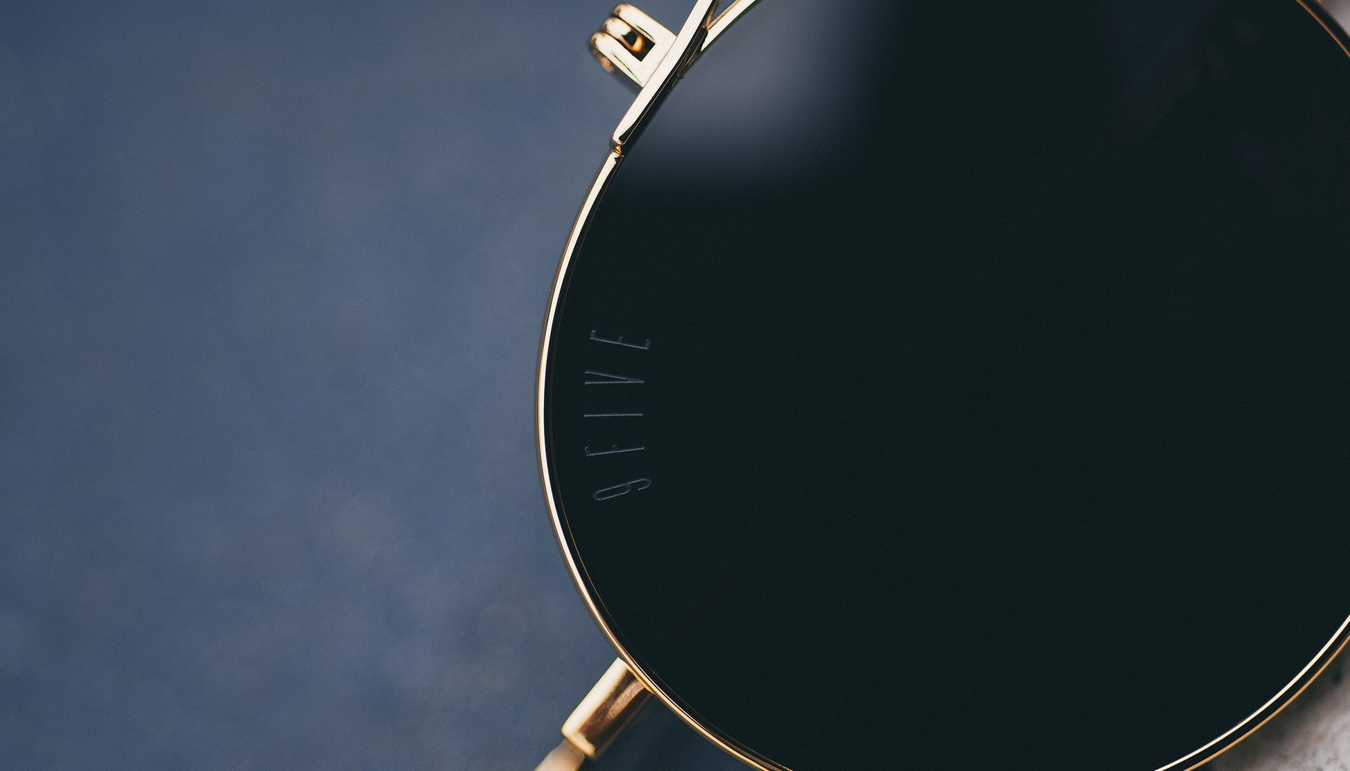 9FIVE 50-50 Flip-Up 24K Gold Round Sunglasses