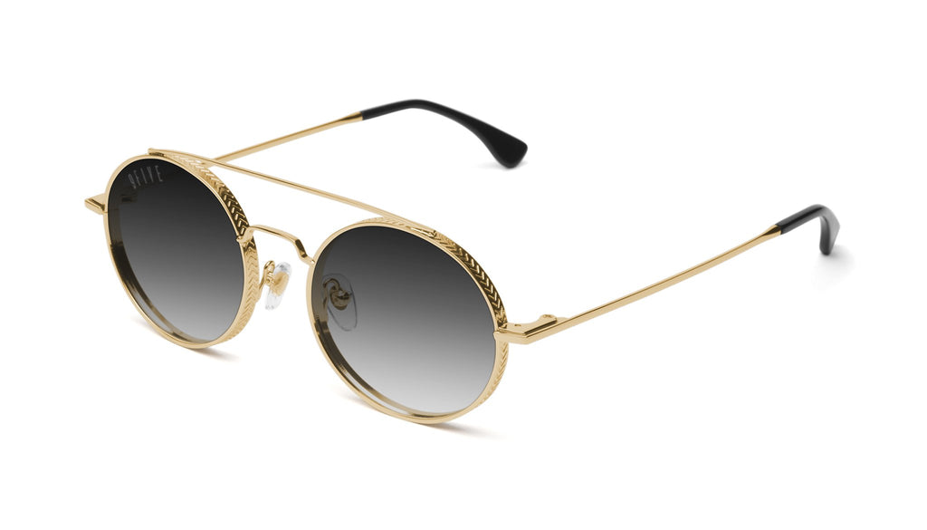 9FIVE 50-50 24K Gold - Gradient Round Sunglasses