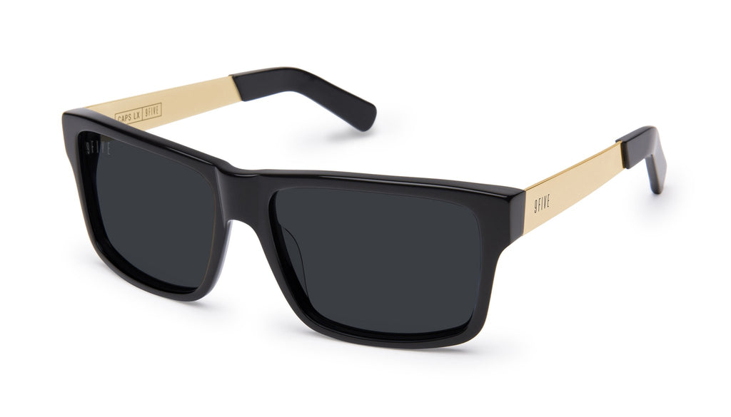 9FIVE Caps LX Black & 24k Gold Sunglasses