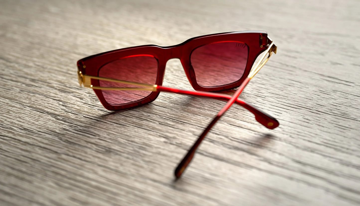 9FIVE Avenue Red Ruby &amp; Gold – Gradient Sunglasses - Limited