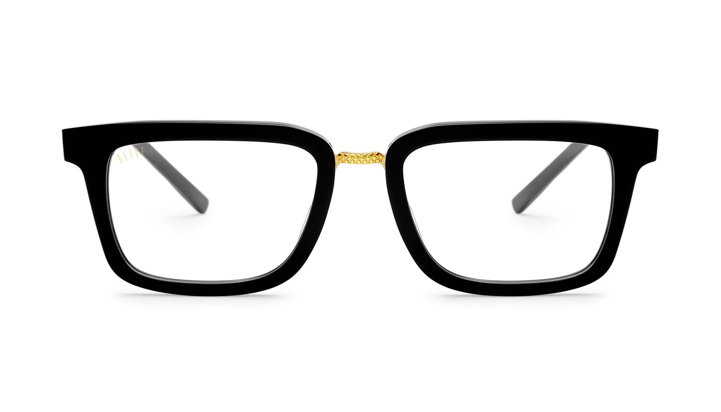 9FIVE Bishop Black &amp; Gold Clear Lens Glasses