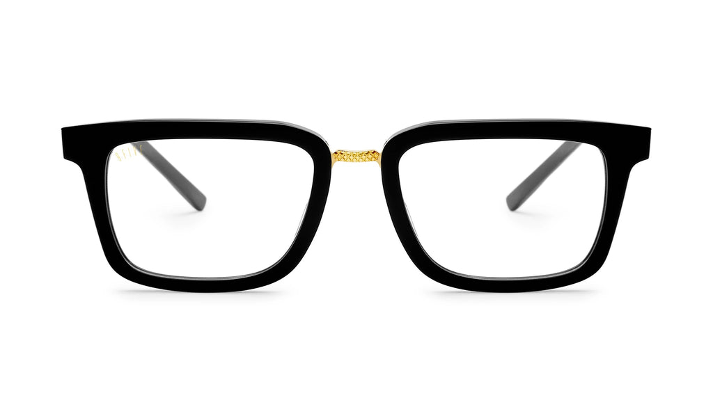 9FIVE Bishop Black & Gold Clear Lens Glasses