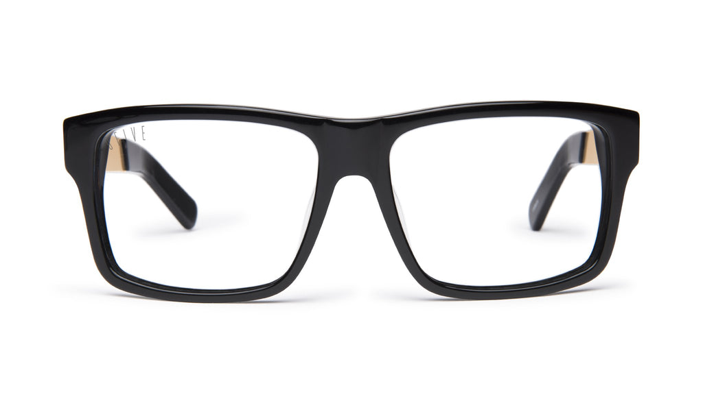 9FIVE Caps LX Black & 24K Gold Clear Lens Glasses