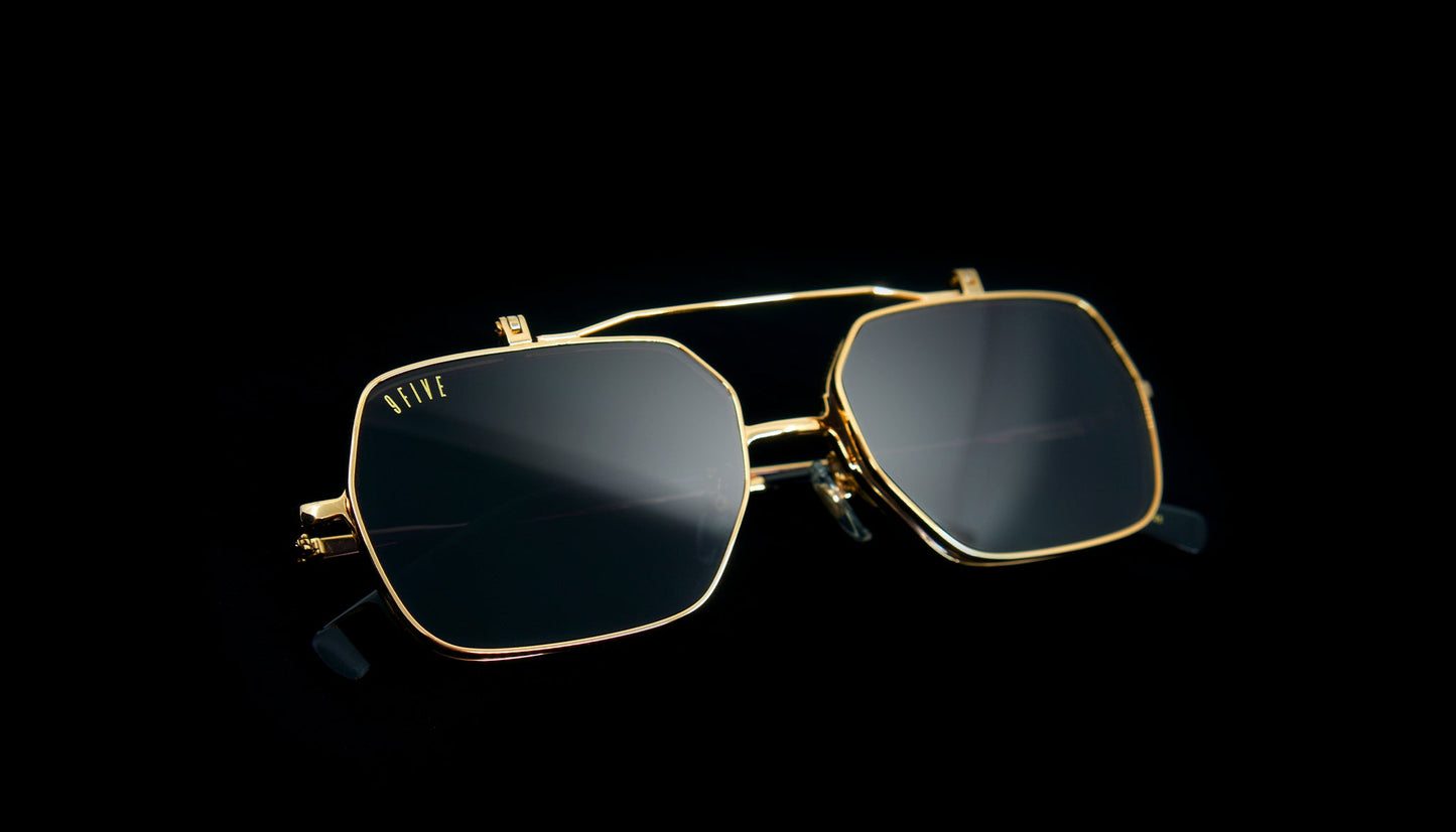 9FIVE Clarity Gold Flip-Up Glasses