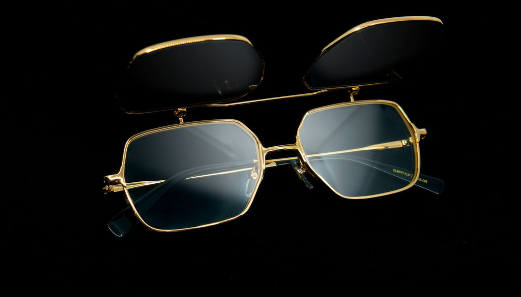 9FIVE Clarity Gold Flip-Up Glasses