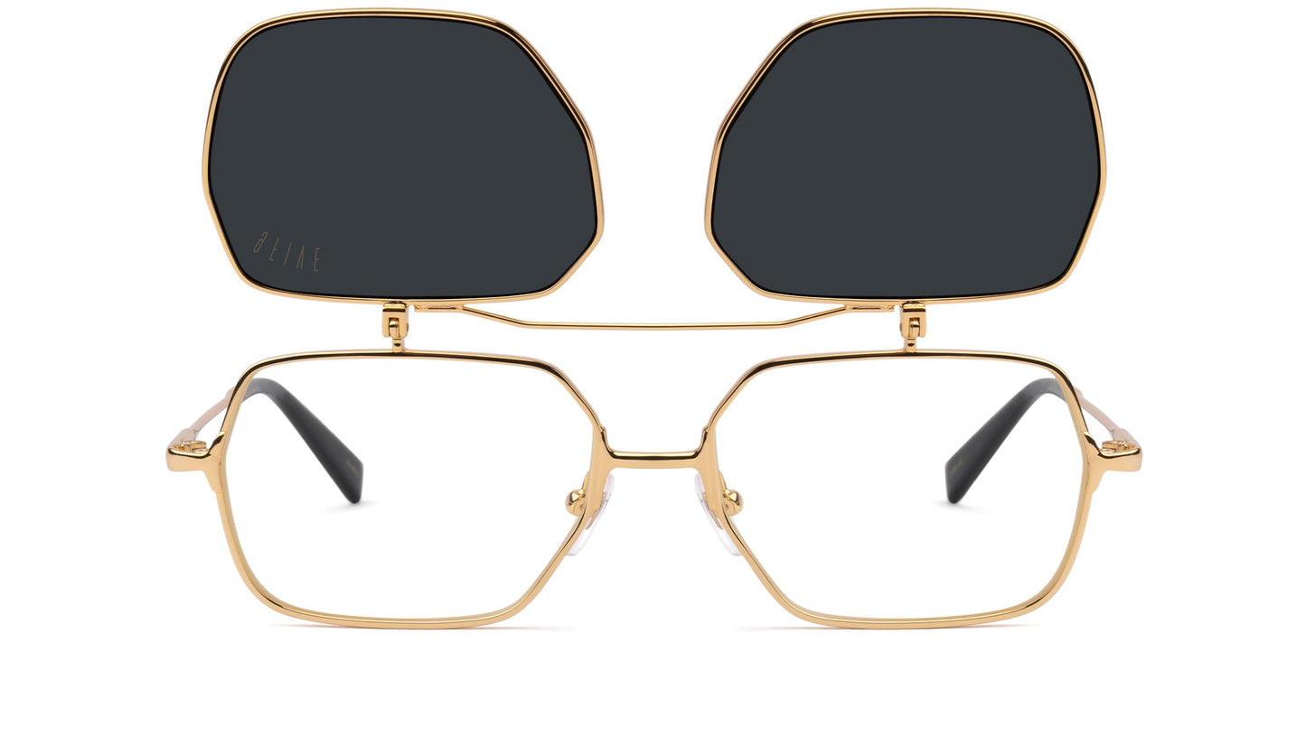 9FIVE Clarity Gold Flip-Up Glasses