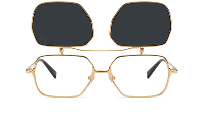 9FIVE Clarity Gold Flip-Up Glasses