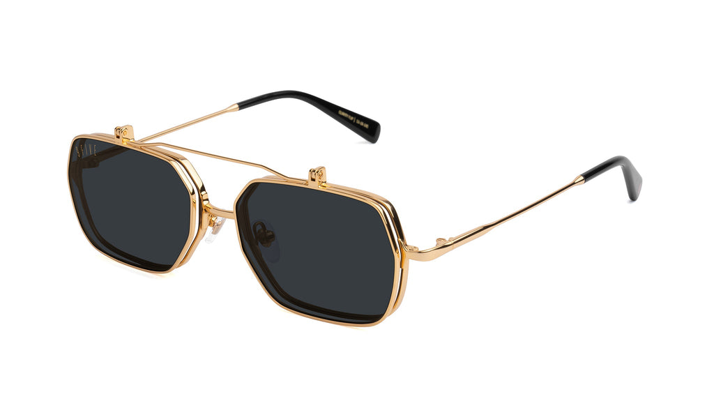 9FIVE Clarity Gold Flip-Up Glasses