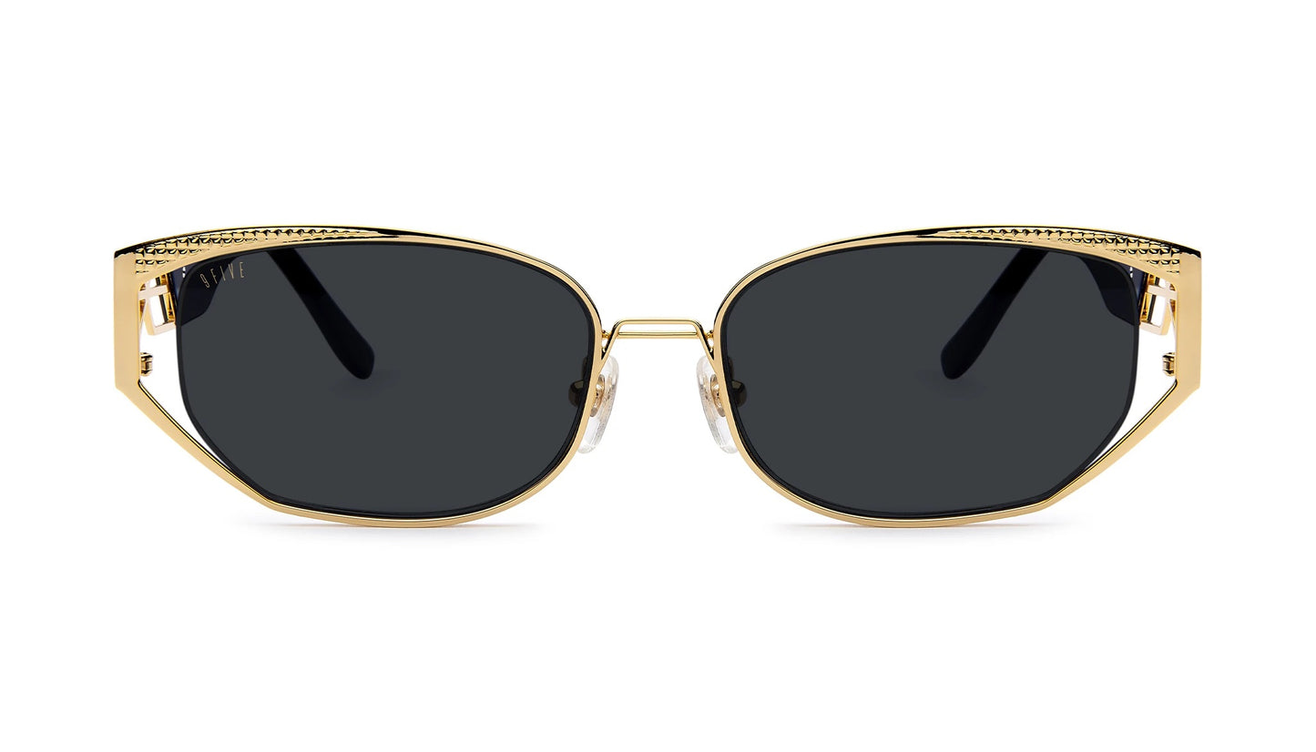 9FIVE Cross Black &amp; Gold Sunglasses