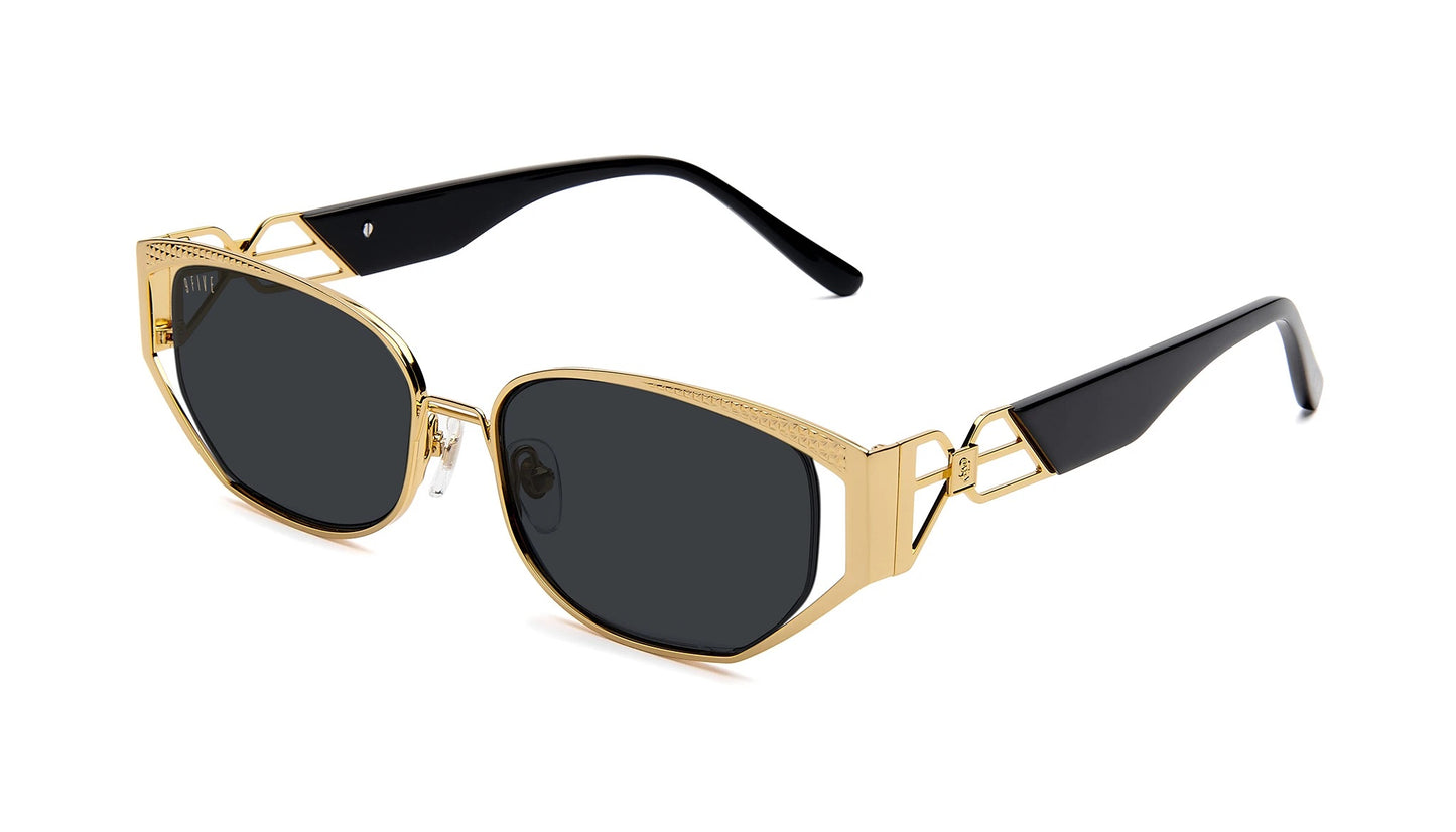 9FIVE Cross Black &amp; Gold Sunglasses