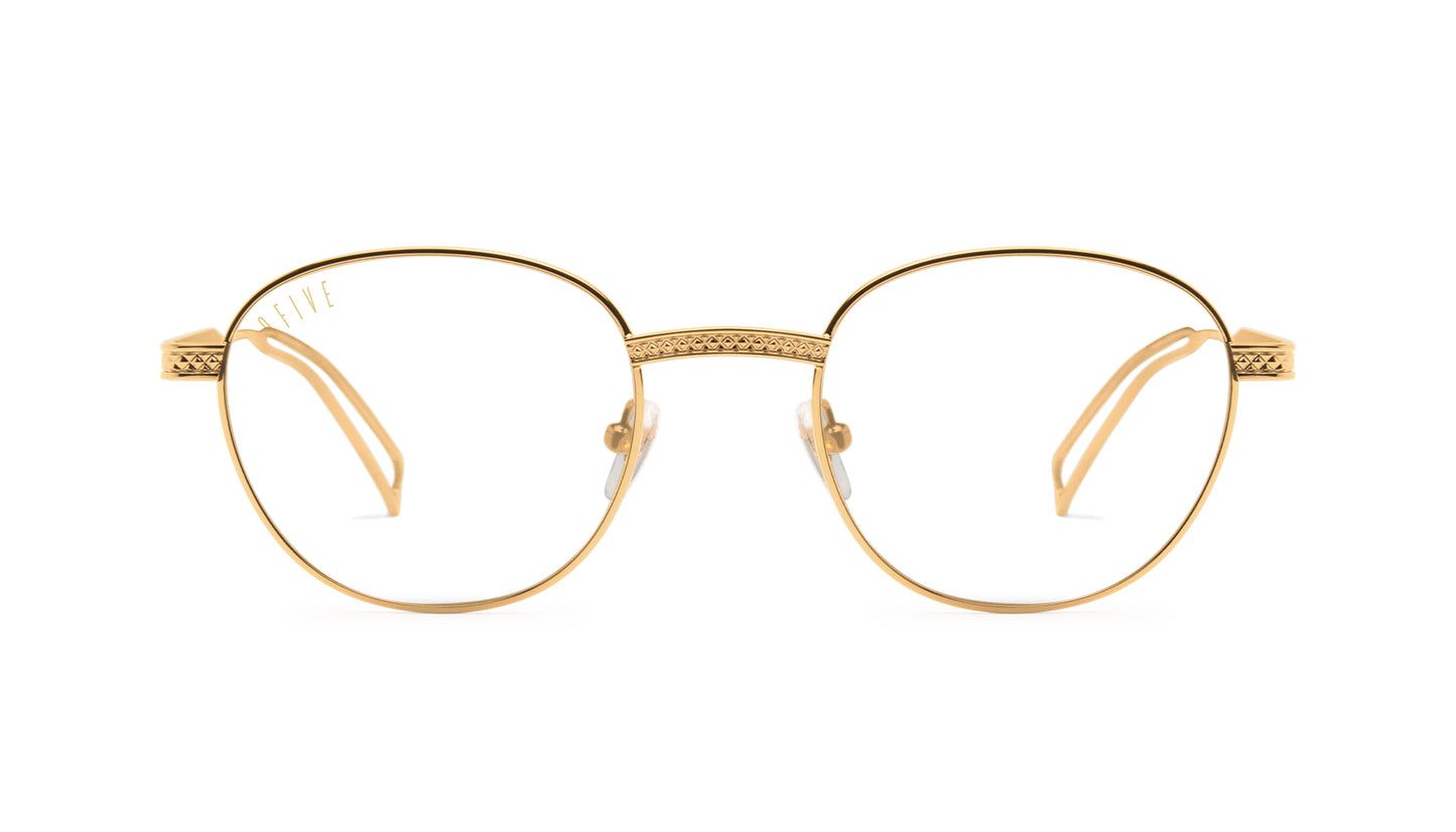 9FIVE Dime Fullrim Gold Clear Lens Glasses