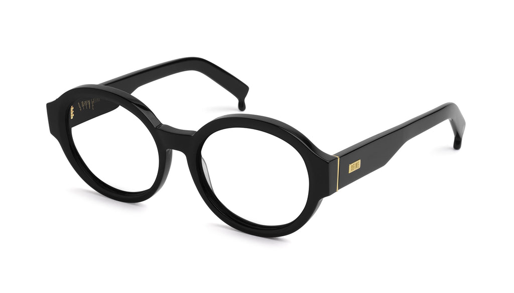 9FIVE Drips Black & Gold Clear Lens Glasses