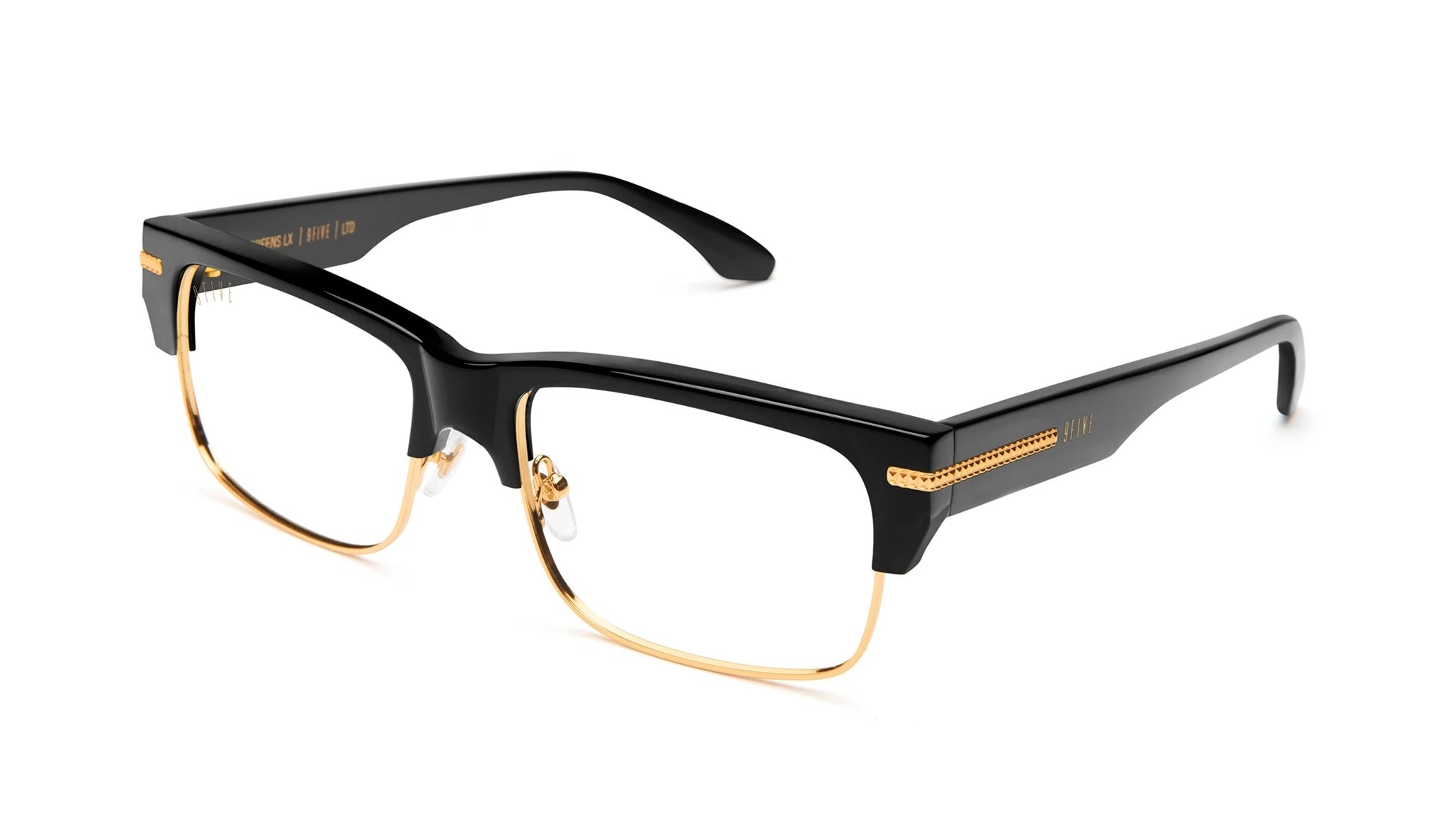 9FIVE Greens LX Black & Gold Clear Lens Glasses