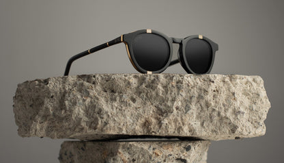 9FIVE Grove Matte Black & 24k Gold Sunglasses